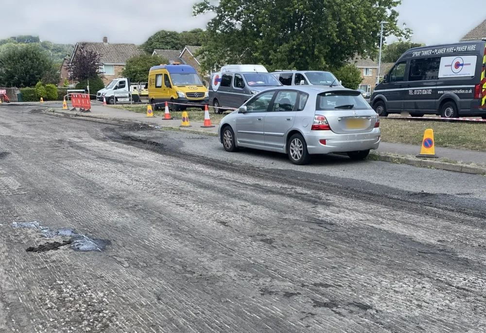 The parked car pictured has put a spanner in the workd of the highways team Picture: Wiltshire Council