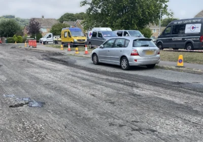 The parked car pictured has put a spanner in the workd of the highways team Picture: Wiltshire Council