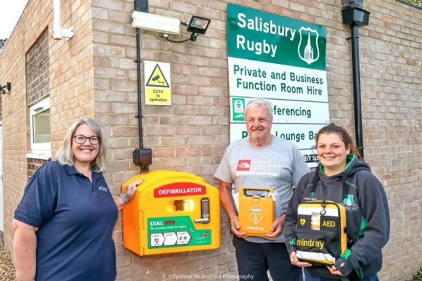 Carolyn Port of Winterbury Training, Neil Tonge and Alex Beck of Salisbury Rugby Club Picture: SRC/ Spencer Mulholland