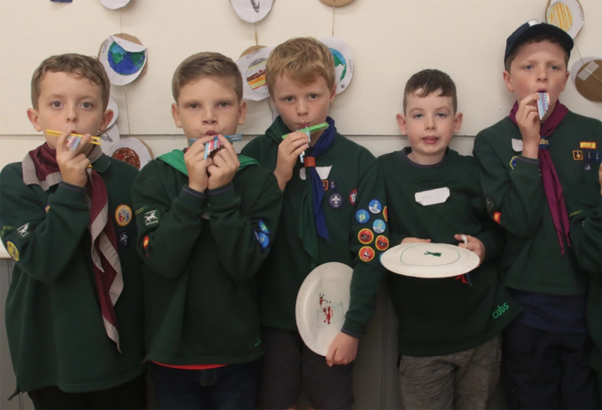 Cubs making musical instruments Picture: Mark Warner