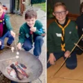 Cubs toasting marshmallows and testing their ballista's Picture: Mark Warner