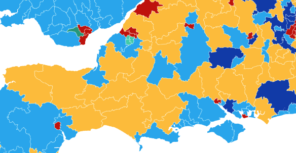 How the south west could look according to the YouGov poll Picture: YouGov