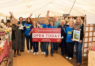 Members of the Rockbourne Fair team with Stars Appeal Ambassadors and stallholders at the opening of this year’s event Picture: Mark Bastick