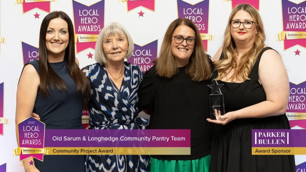 The pantry team collecting an award at the Local Hero Awards Picture: Old Sarum and Longhedge Community Pantry