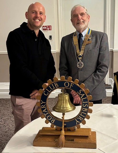 Tom Godwin with Salisbury Rotary Club President Alan Corkill Picture Salisbury Rotary Club