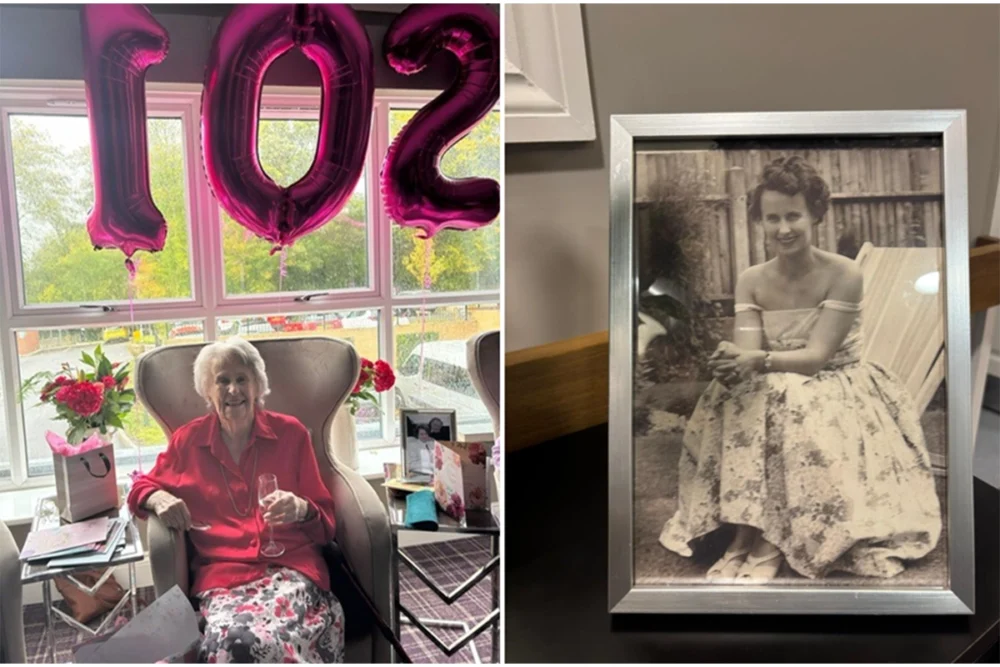 Iris celebrating her birthday in style Picture: Wilton Place Care Home