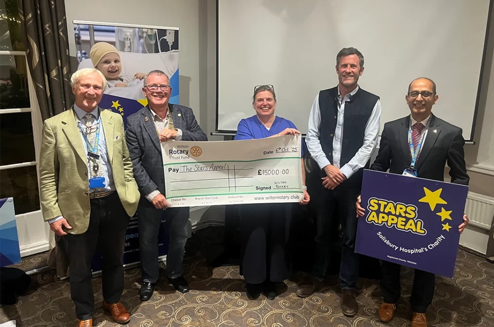 Roger Humphry, Peter Edge, Dr Rowena Staples, Lord Pembroke and Sridhar Sampalli Picture: Wilton Rotary Club