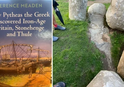 The new book with the phallic bluestone, right Pictures: Terence Meaden