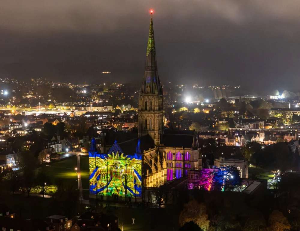 The light show welcomed visitors on Tuesday (November 4) Picture: Finnbarr Webster/Peter Walker/Martin Cook