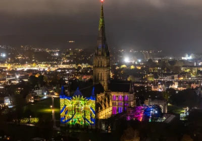 The light show welcomed visitors on Tuesday (November 4) Picture: Finnbarr Webster/Peter Walker/Martin Cook