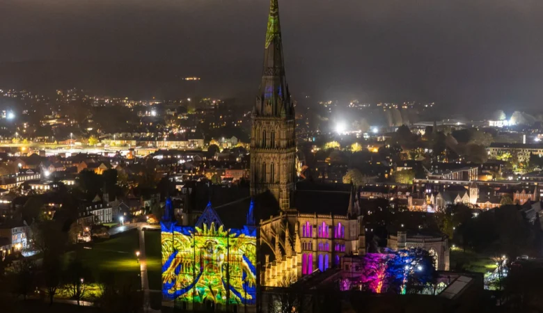 The light show welcomed visitors on Tuesday (November 4) Picture: Finnbarr Webster/Peter Walker/Martin Cook
