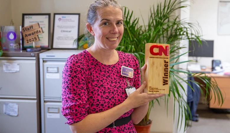 Becca Murphy posing with her trophy Picture: Salisbury NHS Foundation Trust