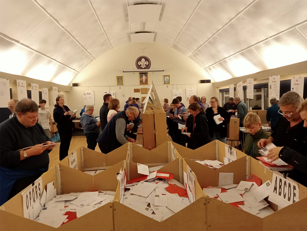 Cards being sorted at Dennis Marsh House Picture: Mark Warner