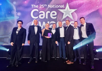 Care home bosses with Sue Perkins at the awards night Picture: Colten Care