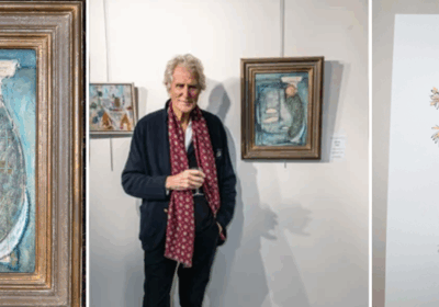 Fishing off the needles left, Dire Straits bassist John Illsley centre, and the Quentin Blake print Picture: Horatio’s Garden