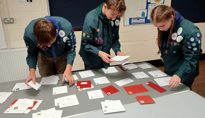 Scouts checking the cards before delivery Picture: Mark Warner