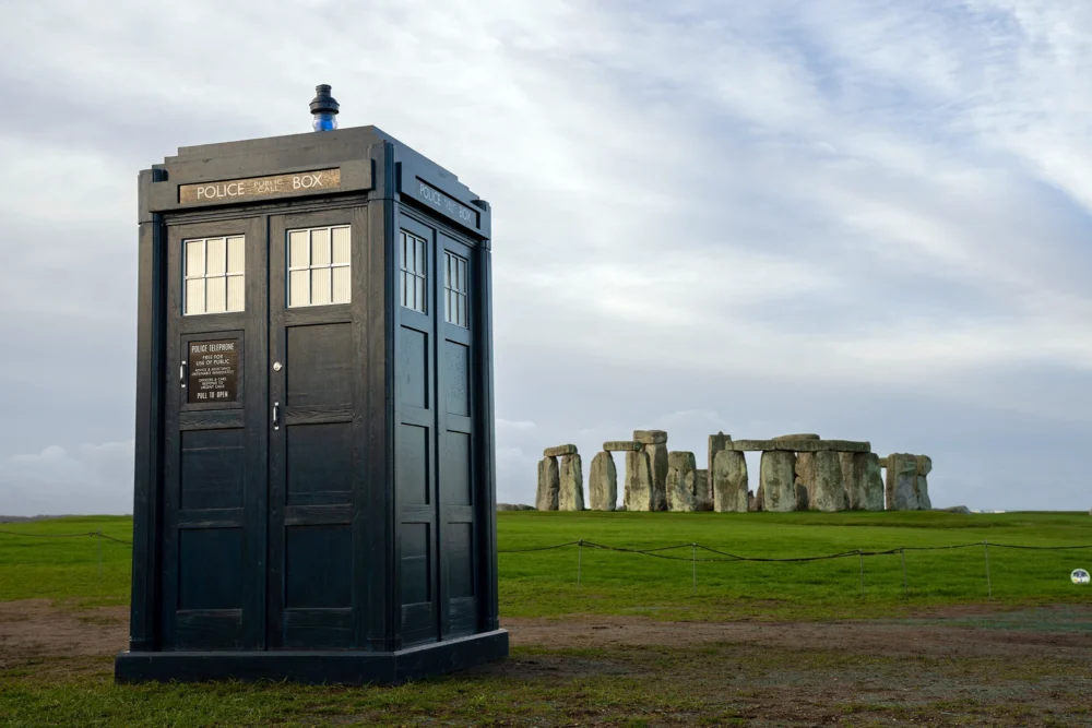 Fans turned out to see Doctor Who's Tardis at Stonehenge