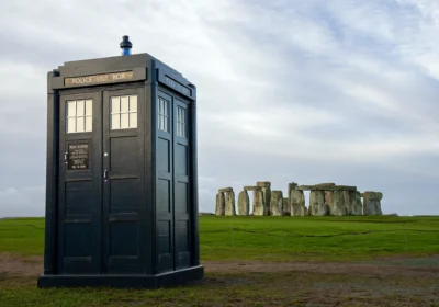 Fans turned out to see Doctor Who's Tardis at Stonehenge
