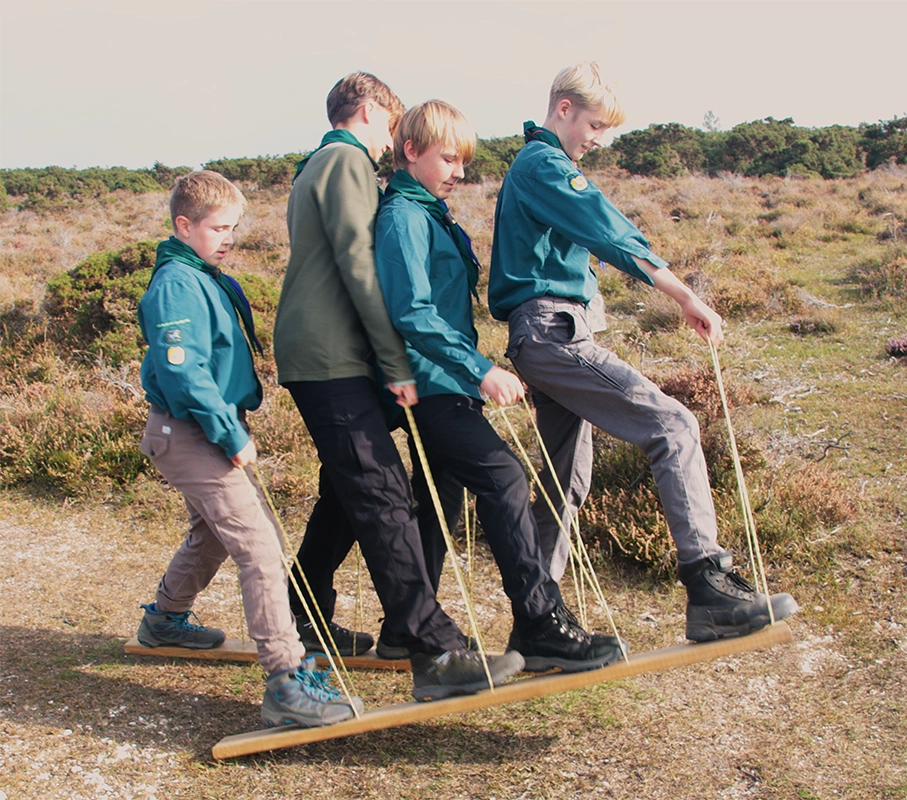 Scouts skiing in the forest Picture: Mark Warner