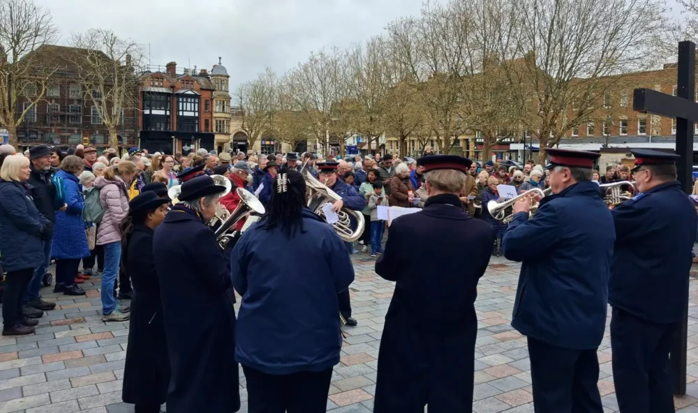 The Salvation Army Band provided the music for the Good Friday Walk of Witness in Salisbury
