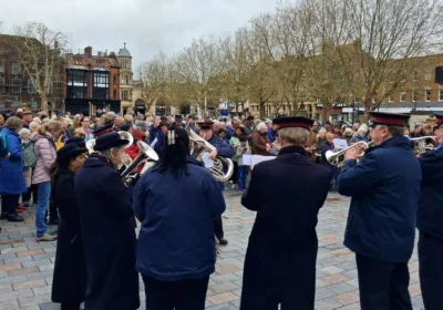 The Salvation Army Band provided the music for the Good Friday Walk of Witness in Salisbury