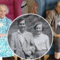 Mary and Teddy celebrating their 70th wedding anniversary and inset, in their younger days