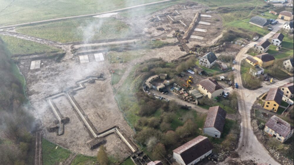 Aerial view of Copehill Down trenches