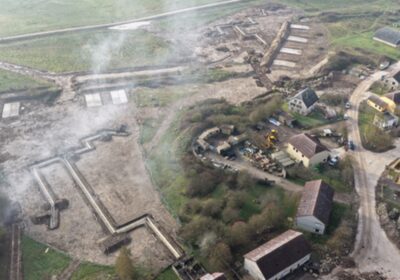 Aerial view of Copehill Down trenches