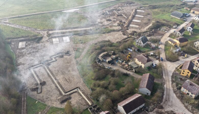 Aerial view of Copehill Down trenches