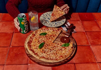 Zizzi classic pizza and soft drink