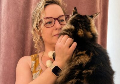 Dougal the cat with his owner Claire. Picture: Salisbury Police
