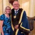 Mark Romain and wife Dawn at Saddler's Hall, London
