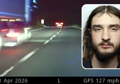 Ben Marchant led police on a pursuit on the A303, hitting speeds of more than 120mph. Pictures: Wiltshire Police