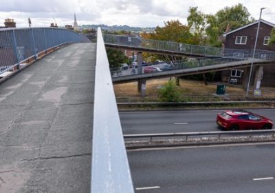 The footbridge over the A36 in Wyndham Road, Salisbury, will now be replaced. Picture: National Highways