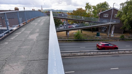 The footbridge over the A36 in Wyndham Road, Salisbury, will now be replaced. Picture: National Highways